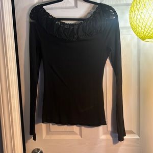 Black Free People Off The Shoulder Shirt